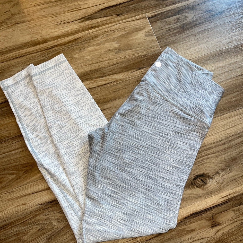 Gray/White LuluLemon Leggings